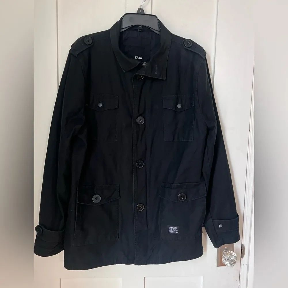 KR3W Denim Men's Black Utility Jacket Sz S - Picture 8 of 10